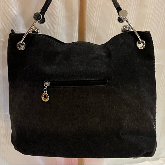 BLACK STUDDED BAG—LIKE NEW CONDITION—MADE NICE—GREAT HARDWARE—COOL—NOELLE - Picture 14 of 16